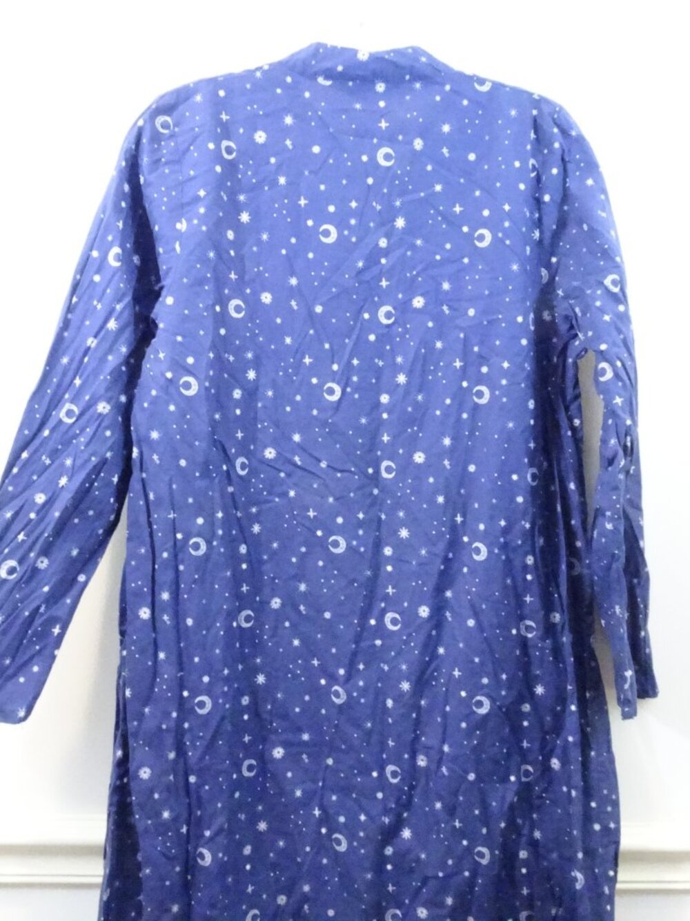 Bonsoir London Celestial 100% Cotton Nightgown Size S Long Sleeves Stars Moon - Picture 7 of 7